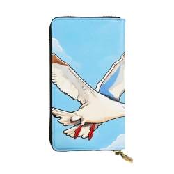 YYHWHJDE Flying Seagulls Printing Quality Leather Long Clutch Wallet Designed for Fashion Girls and Women Stylish 19.0 cm x 10.5 cm, Schwarz , Einheitsgröße von YYHWHJDE