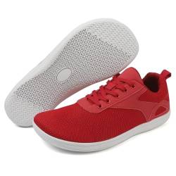 YYSSYA Barfußschuhe Damen Herren Breite Barfuss Schuhe Zero Drop Solhe Leicht Traillaufschuhe Walkingschuhe Fitnessschuhe Laufschuhe Minimalistische Sneaker(8814 Rot,38 EU Weit) von YYSSYA