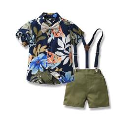 Yanmucy Baby Junge Sommerkleidung Outfits Hawaiian Kleinkind Kinder Gentleman Jumpsuit Kleidung Anzug Strand Urlaub Party Hemd Shorts Set (Stil-3, 12-18 Monate) von Yanmucy