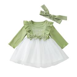 Yanmucy Baby Mädchen Kleid Schleife Rüsche Stickerei Tüll Kleider für Mädchen Kleid Langarm Baby Mädchen Kleidung Kleinkind Kleider für 1-6 Jahre (DE/NL/SE/PL, Alter, 5 Jahre, 6 Jahre, Regular, Grün) von Yanmucy