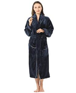 Damen Fleece Bademantel Schalkragen Roben weich Warmer Spa-Bademantel Robes von YarBar