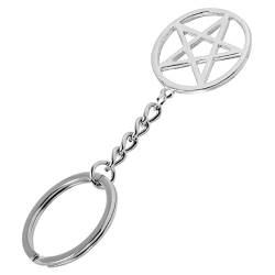 Yardenfun 2st Pentagramm Schlüsselanhänger Handtaschenhaken Fürs Auto Geldbörsenanhänger Auto Schlüsselanhänger Initialer Schlüsselanhänger Autodekoration Handtasche Haken Silver Metall von Yardenfun