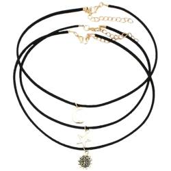 Yardenfun 3st Mond Choker Halskette Für Schwarze Halsbandkette Mondketten Für Halsreifen Für Mädchen Chokerhalsketten Für Mondhalsband von Yardenfun