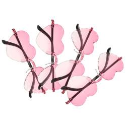 Yardenfun 4er Set Herz Sonnenbrillen Lustige Partybrille Für änner Und Frauen Coole Sonnenbrillen Mit Gradient Pink Für Festliche Anlässe Und Dekoration von Yardenfun