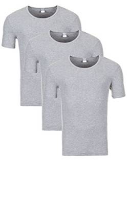 Yazubi 3er, 2er oder 1er Pack Slim Fit Basic Herren T-Shirt mit Rundhalsausschnitt, 3er Pack grau-Melange (1003), L von Yazubi