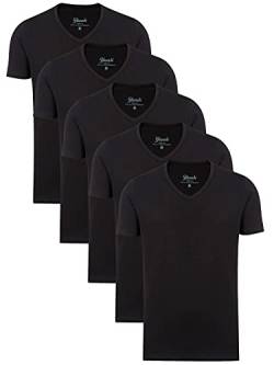 Yazubi Mythic - V-Ausschnitt Tshirts Im 5er Pack - Schwarzes Slim Fit Herren T-Shirts - Männer Baumwoll Shirts, Schwarz (Black 194008), 4XL von Yazubi