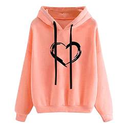 Ybing Hoodie Damen Oversize Pullover Sweatshirt Kapuzenpullover Pulli Sweatjacke Sport Oberteile Mit Tasche Tops Streetwear Geschenke für Frauen von Ybing