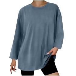 Ybing Sweatshirt Damen Pullover Rundhals Langarmshirt Herbst Winter Farbblock Pulli Baumwolle Casual Langarm Oberteile Tops mit Taschen Angebote des Tages Heute Blitzangebote von Ybing