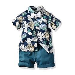 Yeahdor Baby Jungen Bekleidungsset Hawaii Kurzarm Hemd Mit Shorts Baby Kleidung Set Strand Sommer Geburtstag Urlaub C Blaugrün 80-86 von Yeahdor