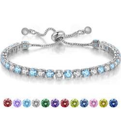 YeeHeen Birthstone Tennis Armbänder für Frauen Cubic Zirkonia Armband Birthstone Jewellery 3 von YeeHeen