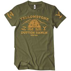 Yellowstone Offizielles Lizenzprodukt Barn Herren T-Shirt (Olive), Klein von Yellowstone