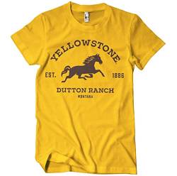 Yellowstone Offizielles Lizenzprodukt Dutton Ranch - Montana Herren T-Shirt (Gold), XX-Large von Yellowstone