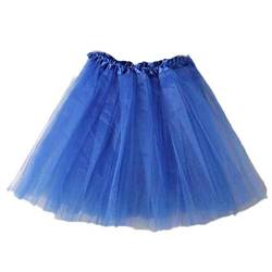 YiMiny 2024 Damen Tüllrock 50er Tütü Karneval Damen Tutu Fasching Hochwertige Plissee Gaze kurzen Rock Erwachsenen Tutu Tanzen Rock Kurz Ballett Tanzkleid Ballkleid(Blau) von YiMiny