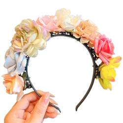 Brautgirlanden, Blumen-Haarreifen, Hochzeitsblumen-Haarband, Strandkranz, Haarband, Mädchen, Haar-Accessoire, Frauen-Kopfschmuck von YiNLuax