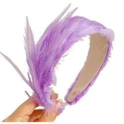 Frauen Fascinator Stirnband Bunte Feder Haar Hoop Für Cocktail Party Dress Up Französisch Fascinator Kopf Zubehör von YiNLuax