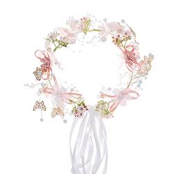 Eleganter Kunstperlen-Kopfschmuck, Blumenkranz, Stirnband für Kopfreifen von YiQinzcxg