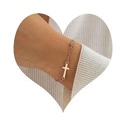 Yienate Einzigartige Winzige Kreuz Armbänder Kette Gold Kreuz Hand Kette Boho Kreuz Handgelenk Kette Zierlich Winzigen Cz Strass Link Kreuz Sklave Armbänder Für Frauen Und Mädchen von Yienate