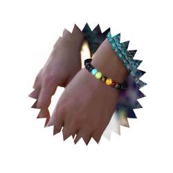 Yienate Lava Schwarz Vulkanischen Stein Armband Sklave Armband Handgefertigt Perlen Yoga Armband Naturstein Handkette Schmuck Geschenk Für Frauen Und Mädchen von Yienate