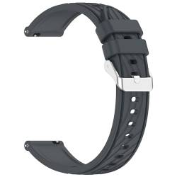 Yikamosi Kompatibel mit Huawei Watch GT 5/GT 5Pro Armband für Frauen und Männer,Schnellverschluss Weiches Silikon rostfreiem Metallverschluss Ersatzbänder für Watch GT 5 46MM/GT 5Pro 46MM,Grau von Yikamosi