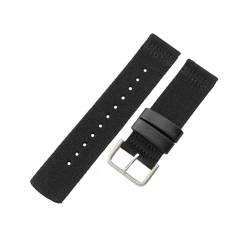 Yilaba 24mm Smartwatch-Uhrenarmband aus flachem gewebtem Nylon mit Schnellverschluss und silbernem/schwarzem Dornverschluss von Yilaba