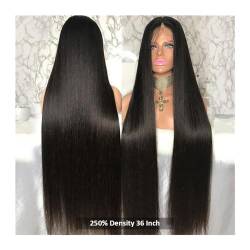 Damenperücken 250 Dichte 13x4 13x6 Transparent Knochen Gerade 30 40 Zoll Spitze Front Menschliches Haar Perücken Brasilianische frontal Perücken for Frauen Rollenspielperücken(13x4 Lace front Wig,36in von Yining-999