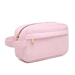 Kulturbeutel für Fluggesellschaften, Vielseitige Schminktasche Reißverschlusstasche, Reise Make up Tasche für Mädchen Frauen (Color : Pink, Size : One Size) von Yinova