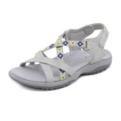 Yinova Sportsandalen Damen, Atmungsaktiv Trekkingsandalen, Wandersandalen Sommer für Spazierengehen Wandern Wassersport(Grey,38) von Yinova