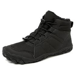 YisiNP Barfußschuhe Herren Damen Winterstiefel Gefüttert Warm Winterschuhe Breiter Zehenbox Minimalistische Traillaufschuhe Outdoor von YisiNP