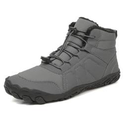 YisiNP Barfußschuhe Herren Damen Winterstiefel Gefüttert Warm Winterschuhe Breiter Zehenbox Minimalistische Traillaufschuhe Outdoor von YisiNP