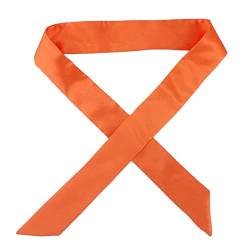 Yizelli Skinny Halstuch Einfarbig 39,30 Zoll Langes Schmales Halstuch Satin Haarband Armband für Frauen - Orange von Yizelli