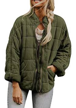 Yming Damen Oversize Einreiher Cozy Coat Top Work Leichte Jacken Army Green S von Yming