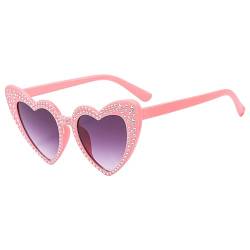 Ynnhik Herz-Sonnenbrillen für Damen,Liebes-Sonnenbrillen - Strass Bling Augenschutz Sonnenbrille,Trendige süße Retro-Sonnenbrille für den täglichen Gebrauch, Muttertag, Weihnachten von Ynnhik