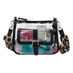 Ynport Crefreak Damen PVC Klar Umhängetasche Stadium zugelassener Kleiner transparenter Schulterhandtasche Konzert Geldbeutel, Schwarz von Ynport Crefreak