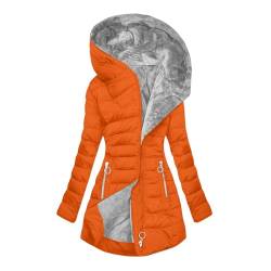 Yolimok Daunenjacke Damen Sale,Leichter Wasserabweisende Steppmantel mit Kapuze Jacket Winter Warmer Winterjacke Lang Baumwolle Pufferjacke Einfarbige Wintermantel Gefüttert Fleece Outdoorjacke von Yolimok