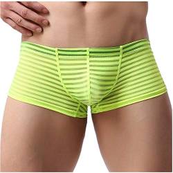 Yomie Herren Unterwäsche Nahtlose Elastizität Garn Netz Streifen Underpantshorts Bequeme Atmungsaktive Boxershorts Ultradünne Eis Seide Breathable Transparente Unterhose von Yomie