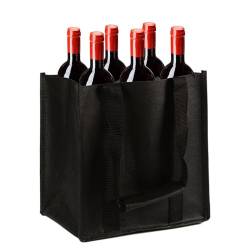 Yonuaret Flaschentasche Mit 6 Fächern, Wiederverwendbare Flaschenträger Vliesstoff Flaschen Tasche Wein Halter Bier Flasche Einkaufstasche Weinflasche Tasche Für Reise Picknick 27 X 27 X 18 cm von Yonuaret