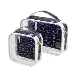 Transparente Kulturbeutel mit Galaxie-Stern, 2 Stück, transparente Make-up-Taschen mit Reißverschluss, transparente Reisetaschen für Toilettenartikel, PVC-Kosmetiktaschen für Damen und Herren, von Yopersonalizes