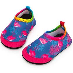 Yorgou Baby Strandschuhe Schwimmschuhe Badeschuhe Wasserschuhe Schnelltrocknende Aquaschuhe rutschfest Barfuss Schuh für Kinder Beach Pool, Flamingo / Violett, 23/24 EU von Yorgou