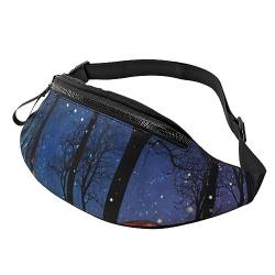 Forest Camping Fanny Pack für Damen Herren Mode Hüfttasche Crossbody Bauchtaschen für Wandern Laufen Reisen Hüfttasche, Schwarz , Einheitsgröße, Reise-Kleidersack von YoupO