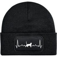 Youth Designz Beanie Heartbeat Katze Unisex Beanie Mütze mit trendigem Frontprint von Youth Designz