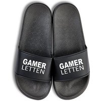 Youth Designz Herren Damen Badelatschen "Gamer Letten" Fun-Print lustig Geschenk Badeschuh mit witzigen Aufdruck für Männer und Frauen Statement von Youth Designz