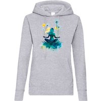 Youth Designz Kapuzenpullover Damen Hoodie Pullover "Yoga Frau" zum entspannen und erholen mit trendigem Frontprint von Youth Designz