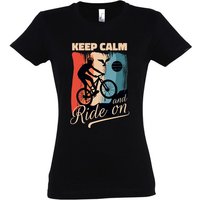 Youth Designz Print-Shirt Keep Calm Fahrrad Damen T-Shirt mit modischem Frontprint von Youth Designz