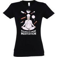 Youth Designz Print-Shirt Kochen ist meine Meditation Damen T-Shirt mit modischem Print von Youth Designz