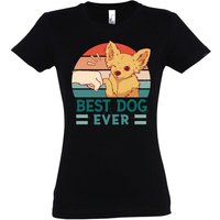 Youth Designz T-Shirt Best Dog Ever Damen T-Shirt mit modischem Frontprint von Youth Designz