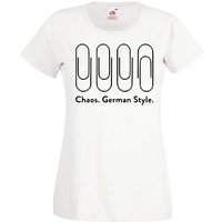 Youth Designz T-Shirt Chaos German Style Damen T-Shirt mit lustigen Frontprint von Youth Designz