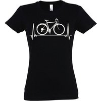 Youth Designz T-Shirt Heartbeat Fahrrad Damen Shirt mit trendigem Frontprint von Youth Designz