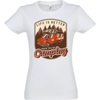 Youth Designz T-Shirt Life Is Better When You're Camping Damen Shirt mit lustigem Frontprint von Youth Designz