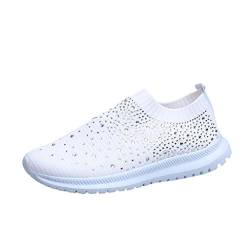 Schuhe Frauen Sommer Mode Casual Flying Woven Mesh One Pedal Einzelschuhe (38,Weiß) von Yowablo