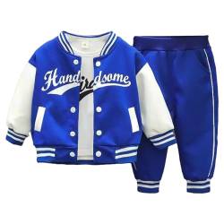 Yruioon Baby Jungen Sport Kleidung Set Baseball Sweatjacke + Langarmshirt + Hose Sport Trainingsanzug Jogging Laufen Sportwear Blau 68-80 von Yruioon